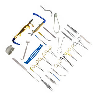 Juego completo de herramientas quirúrgicas reconstructivas de acero inoxidable alemán, retractor iluminado con fibra óptica y kit de portaagujas con mango dorado - Product Image 3