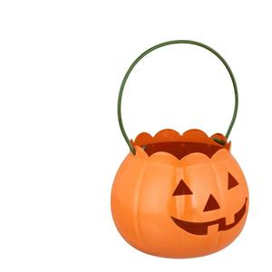 Seau lanterne citrouille orange avec poignée pour décoration d'Halloween réutilisable - Product Image 1