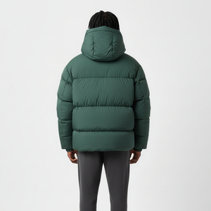 OEM Winter Customized Premium Puffer Jackets Zipper Stand Collar Hoody <b>Waterproof</b> Windproof Wool Lined High Quality Front Custom - Product Image 3