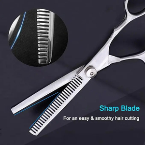 Ciseaux de barbier professionnels de qualité supérieure, en acier, à lame tranchante, avec pointe en céramique, pour salon de beauté et usage domestique, ciseaux à effiler - Product Image 6