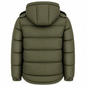 Men's Hooded Puffer Jacket Plain Dyed Custom Design Winter Quilted <b>Padded</b> Breathable <b>Waterproof</b> Outerwear - Product Image 5
