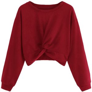 Wholesale Custom logo Female Pullover Fleece Long Sleeve Street Wear Crop Pullover <b>Hoodie</b> Women's Crop Top Hoodies - Product Image 1