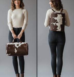 Sac à dos en cuir véritable avec fermeture éclair, grand sac de voyage pour ordinateur portable, sacs d'école multifonctions, capacité de 20 à 35L, unisexe HNBP-0039 - Product Image 5