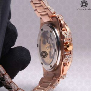 Reloj de Lujo Charm_Jewells de Acero Inoxidable con Movimiento Mecánico, Caja de 40 mm, Esfera Luminosa, Fecha Automática, Botón de Fecha, Cierre Oculto - Product Image 3
