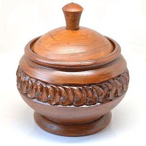 Azucarero de madera Royal con cuchara, hecho a mano, venta al por mayor, tarro de especias de madera, proveedor mayorista - Product Image 2