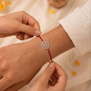 Hallmark Silver Laser Cut Minimal Rakhi for Brother-Fashion <b>Beaded</b> <b>Bracelet</b> - Product Image 2