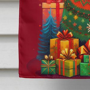 Wolfhound irlandés vacaciones Navidad bandera grande para porche Navidad patio Banner ilustraciones colgante de pared Casa de poliéster Multicolor - Product Image 4