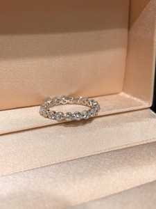 East West Moissanite Round Cut Full <b>Eternity</b> Band <b>Ring</b> For Unisex Original 925 <b>Silver</b> Fine Wedding Birthday Party Gift For Her - Product Image 3