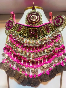 Ethnic Pashtun Afghan Women's Jewelry <b>Set</b> Rare Design Crystal Rhinestone Dangle Chains Stainless Steel Trendy Party Islam - Product Image 6