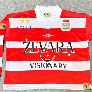 Polo de Manga Larga con Estampado por Sublimación de Alta Calidad, Polo de Manga Corta Antiarrugas con Patrón Sólido - Product Image 1