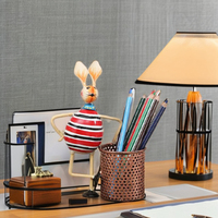 Support de stylo Lapin de Pâques style Inde moderne, organisateur de bureau en fer écologique personnalisé, pour la maison, le bureau et l'école, à fixer sur le bureau, accessoire d'écriture