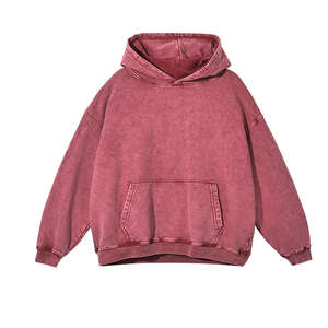 Men's Oversized Hooded Sweatshirt Solid Color Cotton Fleece Casual Pullover Blue Pocket Design Autumn Wear - Product Image 5
