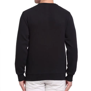 Sudadera de punto negra para hombre con cuello redondo, diseño liso, corte oversize, estilo casual de primavera, bordado frontal - Product Image 2