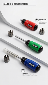 Juego de Destornilladores de Trinquete Profesional para Bricolaje con 10 Puntas RH4, Mango de Aleación, Herramienta Manual Personalizable OEM - Product Image 2