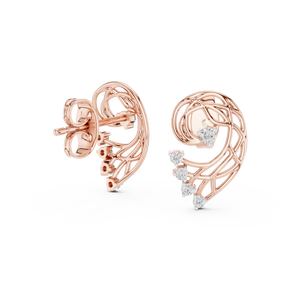 Juego de pendientes minimalistas con diamantes cultivados en laboratorio en oro rosa de 18 quilates para mujer, para compromiso, boda, fiesta, regalo de San Valentín, uso diario. - Product Image 4