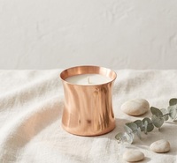 Pot à bougie en métal rose doré de luxe, logo personnalisé, récipient à bougie vide en cuivre pour bougies parfumées à la cire de soja, aromathérapie, décoration intérieure, mariages