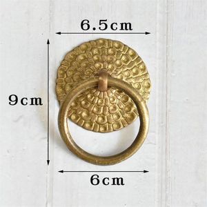 Rustic <b>Brass</b> Cabinet Ring Pull <b>Knobs</b> <b>Antique</b> Drawer <b>Door</b> Handles for Luxury Furniture and Home Hotel Restaurant Decor Projects - Product Image 4
