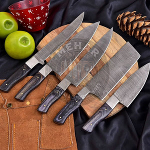 Custom Made Premium Quality Damascus <b>Kitchen</b> <b>Knife</b> Set Durable Material Damascus <b>Kitchen</b> <b>Knife</b> Set - Product Image 3
