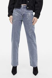 Pantalon en jean respirant pour femme, OEM, décontracté, taille haute, classique, avec poches, coupe large - Product Image 5