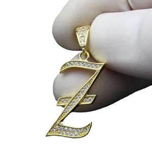 Colgante de Letra Z con Diamante Moissanite, Plata de Ley 925, Letra del Alfabeto con Incrustaciones de Diamantes, Sin Cadena, Regalo de Cumpleaños - Product Image 4