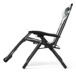 Chaise longue de patio à gravité zéro super large avec plateau et repose-pieds, design pliable rembourré - Product Image 3