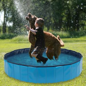 Large 63\" Diameter Foldable Pet Bath Pool Portable Collapsible Wading Pool <b>Pits</b> <b>Ball</b> Pool for Dogs Cats for Bathing Swimming - Product Image 2