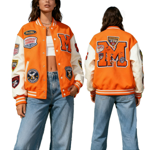 Nouvelle Collection – Blouson Teddy Personnalisé avec Logo, en Cuir, Style Baseball, Patchwork, Grandes Tailles, Tendance Universitaire pour Hommes et Femmes - Product Image 2