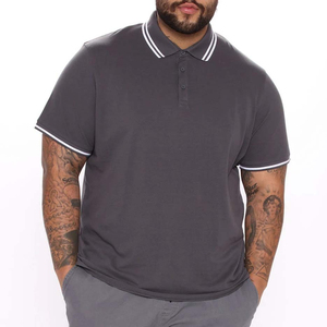 Chemise à manches courtes pour homme, gris foncé, 100% coton, coupe classique, boutonnée, rayée, décontractée, respirante, tissu tricoté - Product Image 1
