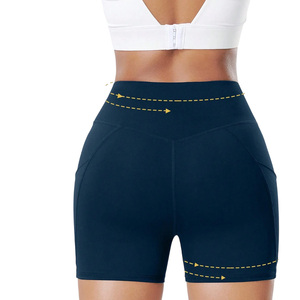 Shorts de yoga taille haute pour femmes, personnalisables, en tissu compressif, pour l'entraînement, la marque et la vente en gros - Product Image 1