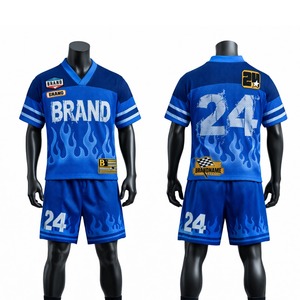 Ensemble de maillot et short de football américain personnalisé, uniforme sportif respirant, vêtements d'équipe personnalisés pour les entraînements et les matchs - Product Image 4