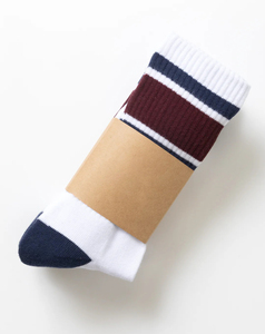 Chaussettes d'hiver pour hommes en tricot de qualité supérieure, confortables, durables, respirantes, blanches, avec broderie machine, en spandex/coton - Product Image 5