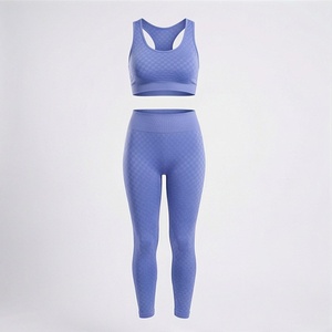 Ensemble de yoga d'été pour femmes, deux pièces, sans couture, soutien-gorge sexy, short taille haute, tenue de sport, hauts de sport - Product Image 1