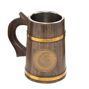 Mug à café en bois, tasse à boire en bois naturel pour le thé, la bière, le jus, vaisselle de cuisine - Product Image 3