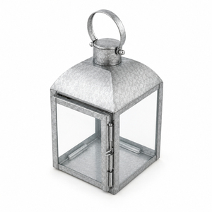 Lanterne à bougie unique en métal galvanisé avec base en bois et poignée en corde de chanvre pour la décoration de la maison, du jardin ou comme centre de table de mariage - Product Image 6