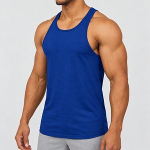 Camiseta sin mangas deportiva de algodón de alta calidad para hombre, 230g, cuello redondo, venta al por mayor - Product Image 5