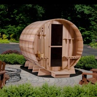 Sauna Panorama Luar Ruangan Kayu Cedar Merah Solid Modern dengan Panel Kontrol Komputer, Kapasitas 6-8 Orang, Garansi 3 Tahun, 6/9KW