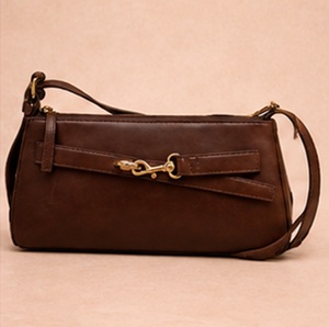 Bolso de Hombro Vintage de Cuero Genuino Premium para Mujer, Color Marrón, con Cierre de Cremallera, OEM, ODM, Venta al Por Mayor, a la Moda - Product Image 1