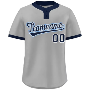 เสื้อเบสบอลสไตล์เรโทรแบบใหม่ กระดุมสองเม็ด ทรงอเมริกัน ปกติ ไซส์ใหญ่ คอวี แขนสั้น ผ้าต้านเชื้อแบคทีเรีย เสื้อกีฬาแบบยูนิเซ็กซ์ - Product Image 3