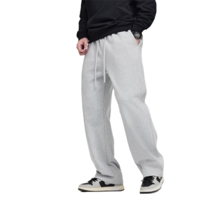 Otoño Invierno 2025, venta al por mayor, pantalones de chándal deportivos, cordón pesado, pierna ancha, Color sólido, cintura media, tela de lona ligera - Product Image 1