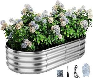 Cama de jardín elevada de metal para exteriores OEM para verduras, flores, hierbas, maceta grande de acero alto, caja de decoración galvanizada ODM - Product Image 4