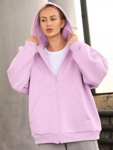 Sweat-shirt à capuche zippé pour femme, en tissu Air Layer 300 GSM, doux, à manches longues, pour le sport, les loisirs, l'extérieur, chaud et décontracté - Product Image 5