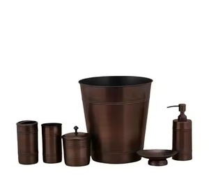 Elegant Metal <b>Bathroom</b> <b>Set</b> Stylish Bath <b>Accessory</b> Collection for Home Hotel Resort Guest Room Vanity Organization - Product Image 2