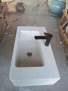 Lavabo Moderno para Baño de Villa, Mueble de Baño con Encimera Rectangular de Hormigón, Instalación Bajo Encimera 2026 - Product Image 6