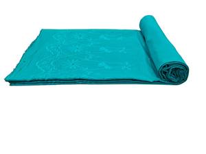 Tela bordada de algodón tejida de la mejor calidad en azul pavo real/Firozee, ligera y transpirable para vestidos de mujeres y niñas. - Product Image 2