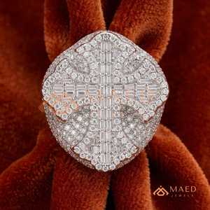 925 Sterling <b>Silver</b> Moissanite Cross <b>Ring</b> <b>for</b> <b>Men</b> Iced Out Hip Hop Baguette Statement <b>Ring</b> Luxury Jewelry Gift - Product Image 5