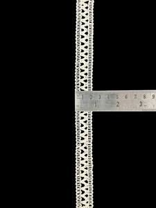 Tela de encaje de seda 100% de primera calidad, transpirable, de secado rápido, con patrón en zigzag, ligera, con borde decorativo para vestidos y decoración del hogar. - Product Image 4