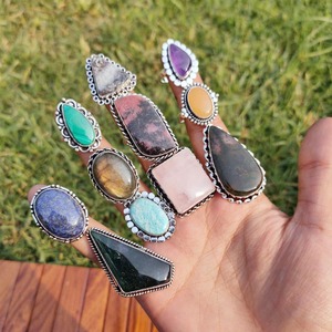 Classic Brass Quartz <b>Crystal</b> Gemstone <b>Ring</b> Unisex Designer Jewelry for Gifts Available at Factory Price - Product Image 6