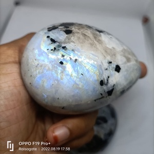 Œuf de pierre de lune arc-en-ciel naturelle poli, cristal de guérison, pierre décorative pour la méditation Reiki, décoration intérieure, cadeau - Product Image 4