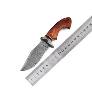 Couteau Bowie de chasse et de survie en acier Damas sur mesure ODM/OEM avec manche en bois pour le camping en plein air - Product Image 5