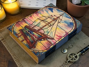 Herb Heritage <b>Sailing</b> Ship Leather Journal Pirate Notebook Vintage Captain Log <b>Book</b> Deckle Edge Paper Diary 200 Sheets Gift - Product Image 2
